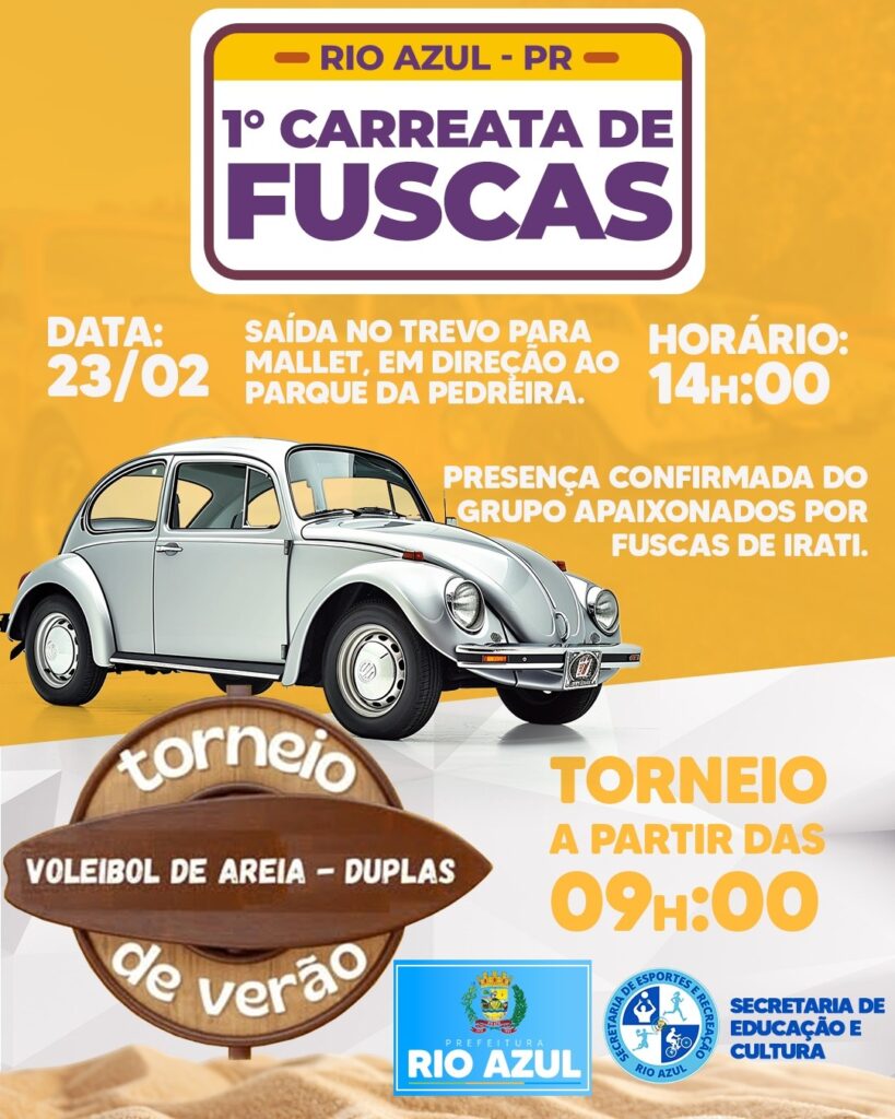 1ª carreata de fuscas acontece neste domingo em Rio Azul