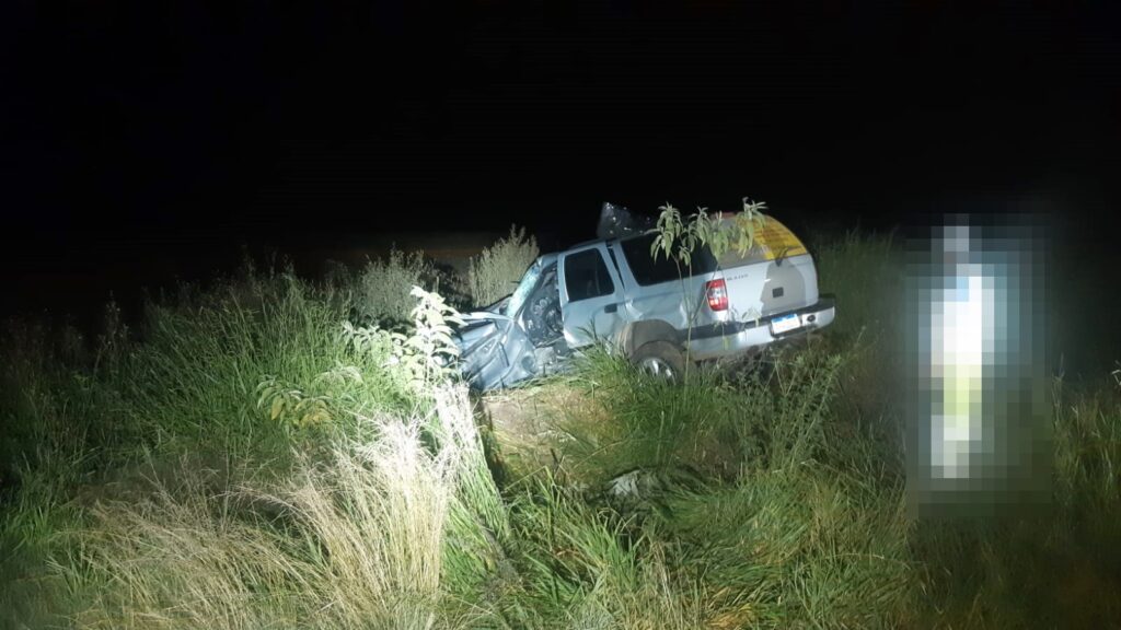 Motorista de Blazer ficou ferido após acidente na BR-373, em Ipiranga