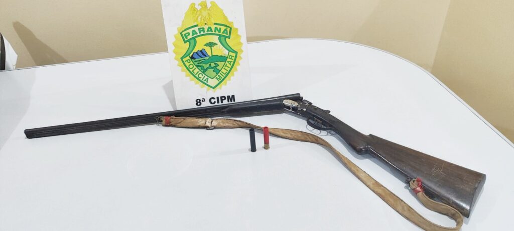PM recolheu espingarda e munições que estavam com autor de ameaça em Imbituva
