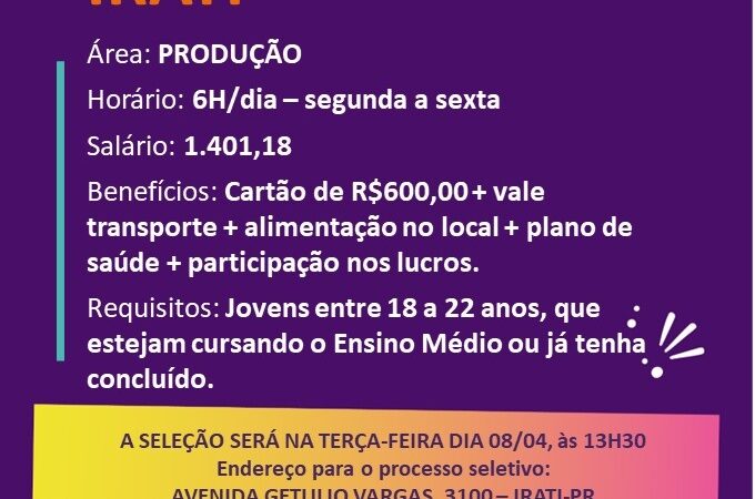 Yazaki realizará processo seletivo para contratação de jovens aprendizes nesta terça-feira