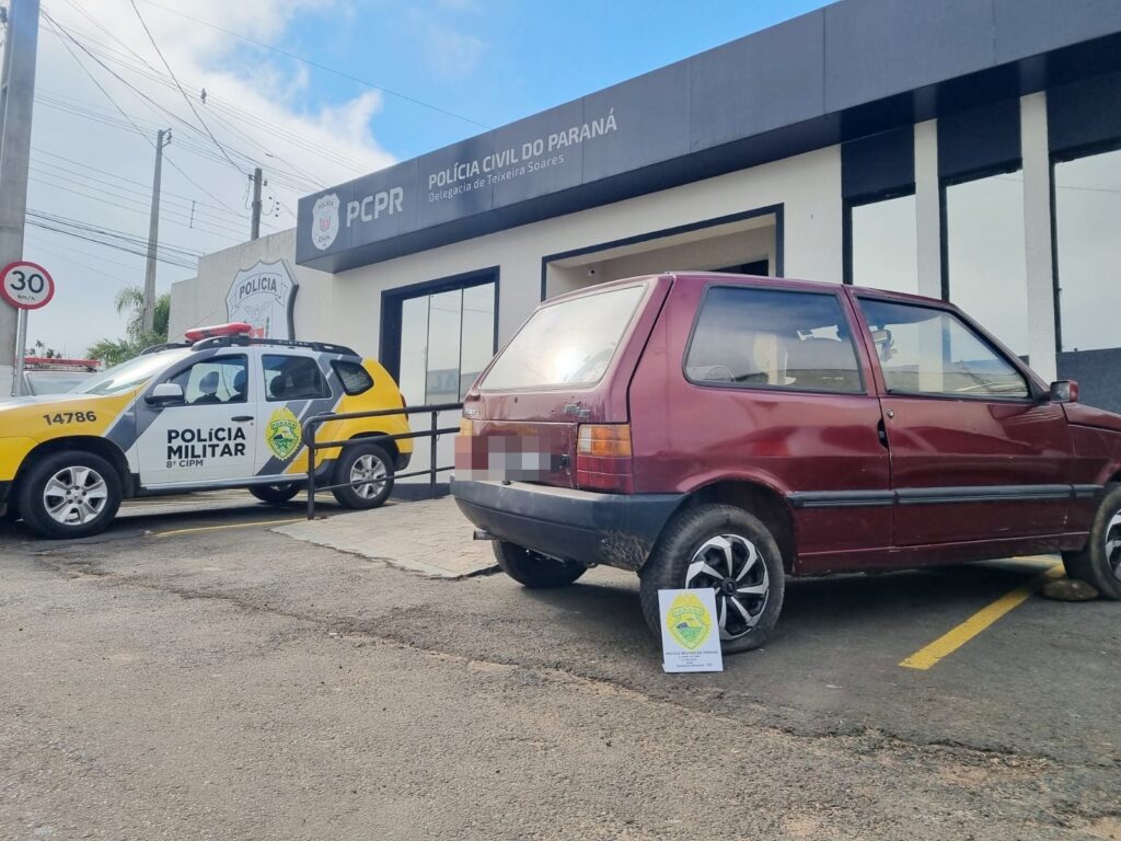 Veículo Fiat Uno furtado em Teixeira Soares foi localizado em Fernandes Pinheiro
