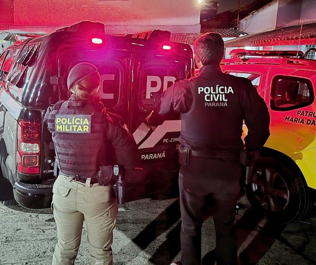 Em operação conjunta, policiais civis e militares prenderam homem investigado por crimes cometidos contra a mulher e o filho