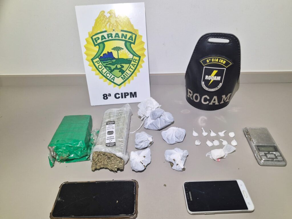 PM de Irati apreendeu drogas e celulares na quarta-feira