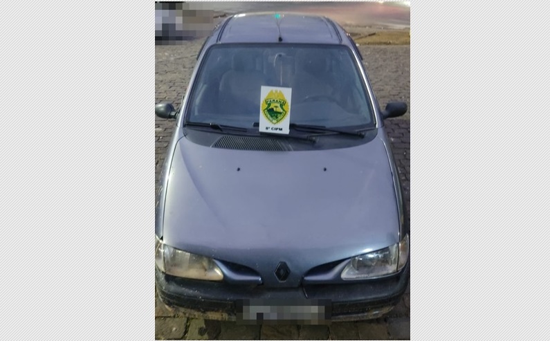 Veículo Renault Scenic, que havia sido furtado, foi recuperado pela PM de Rebouças