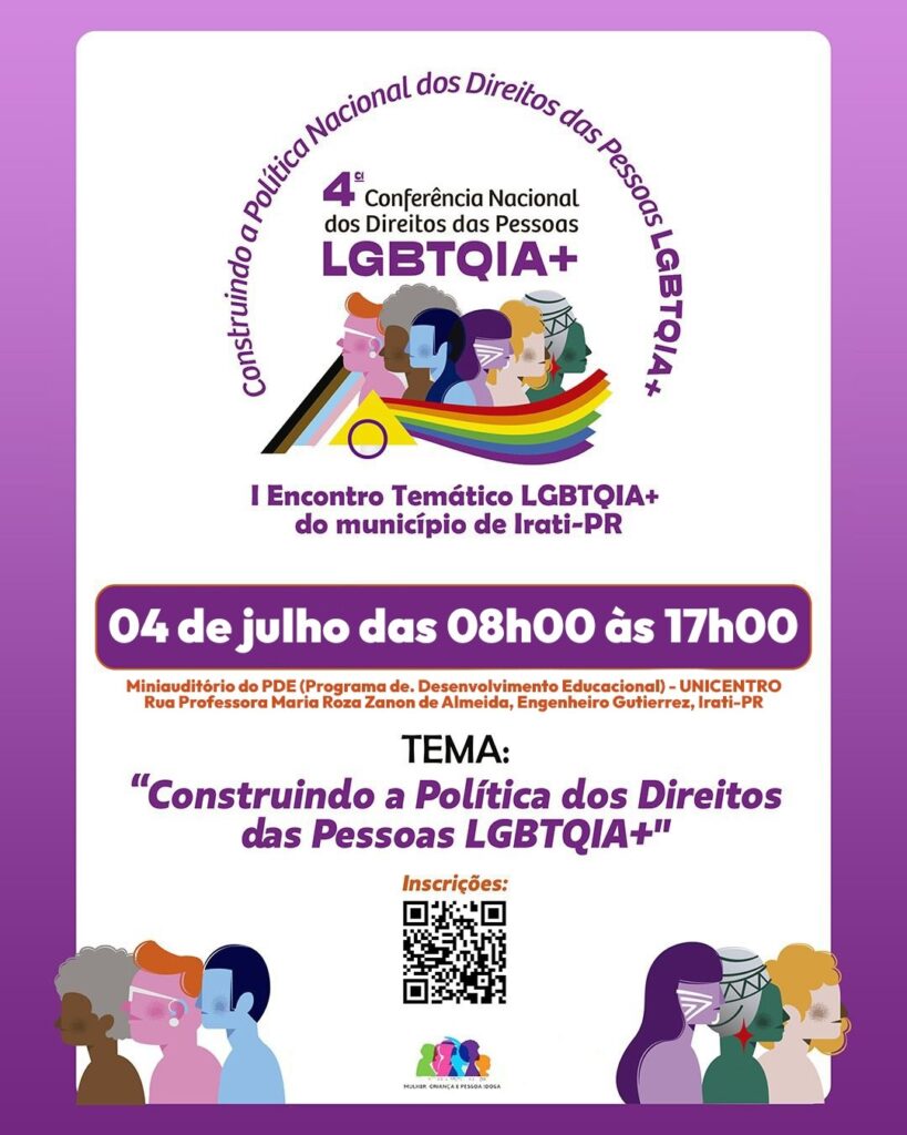 1º encontro temático LGBTQIA+! acontece nesta sexta-feira em Irati