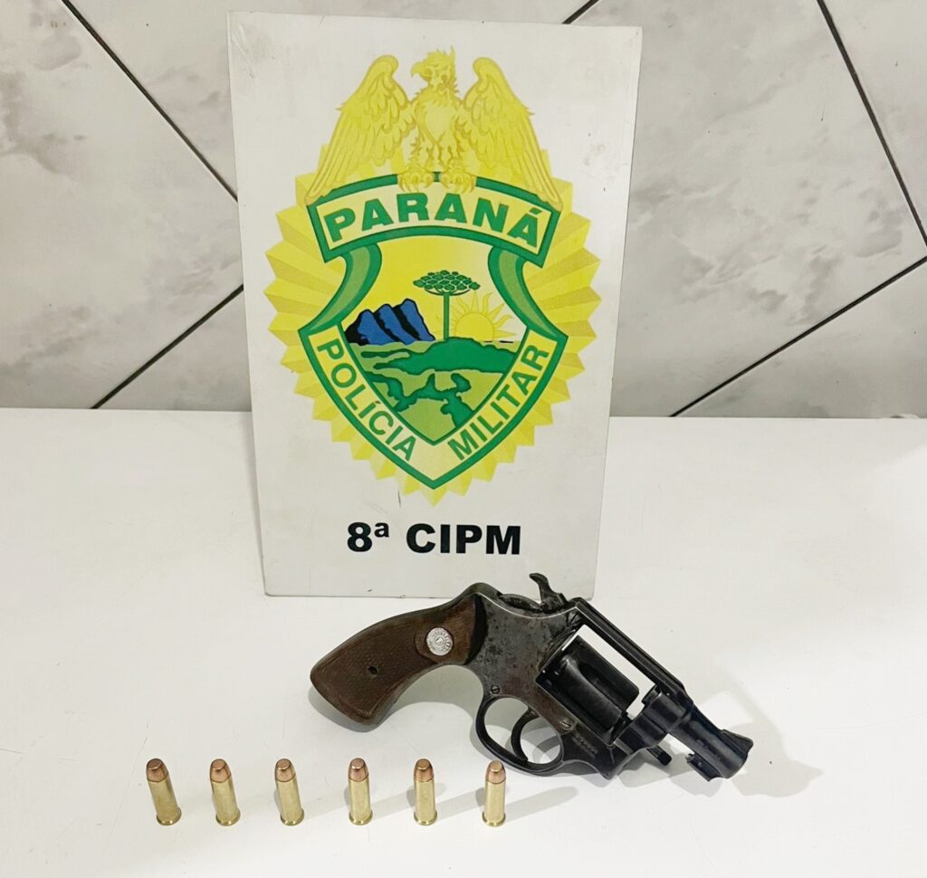 PM de Imbituva apreendeu um revólver calibre 38 com seis munições