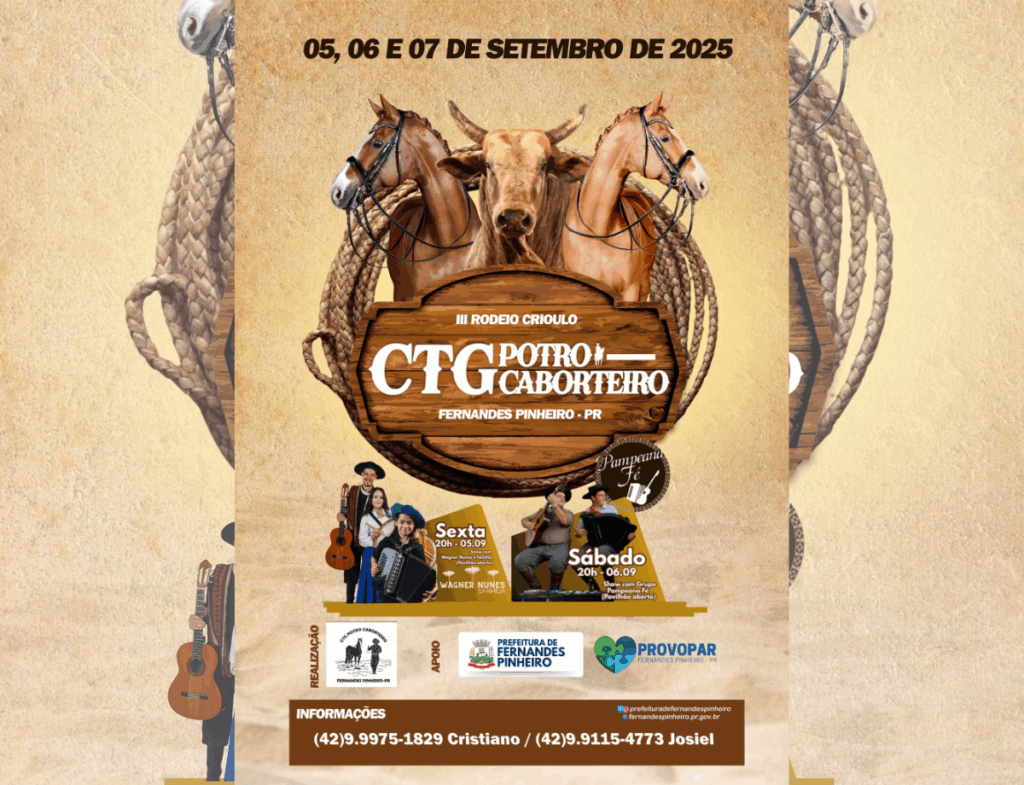 Rodeio contará com apresentações artísticas, feira do produtor e atividades campeiras