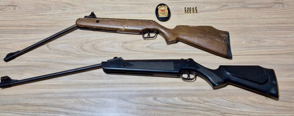 PC de Ipiranga apreendeu duas espingardas e prendeu um homem na segunda-feira